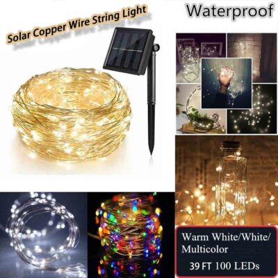 Solar String Lights Outdoor Fairy Light 8 Modes Waterproof Patio Light for Decor