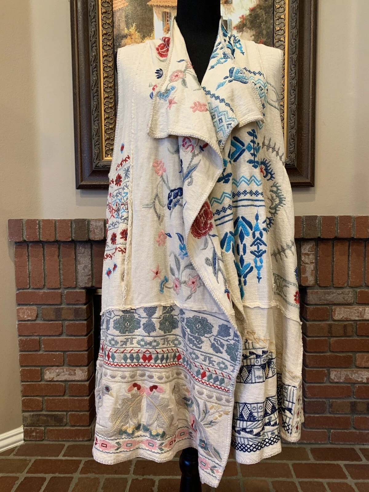 NWT Johnny Was Patchwork Floral Vest 100% Cotton Size S READ