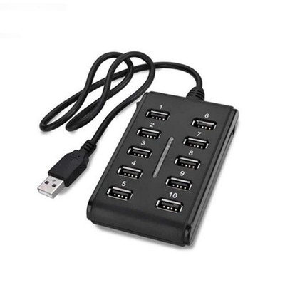 10 Port Powered USB HUB 2.0 High Speed USB Splitter For PC LaptopS Best