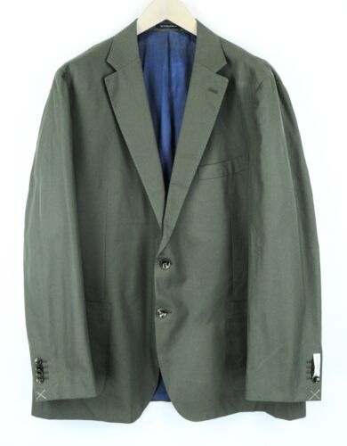 SUITSUPPLY Havana UK54R Men Blazer Green Pure Cotton Lined Single-Breasted - Picture 1 of 8