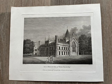 1796 original steel engraving - lee in kent the seat of thomas barrett