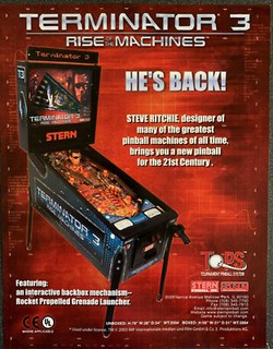 TERMINATOR 3 Rise of the Machines  Stern Pinball Flyer 2003 Box Shipped