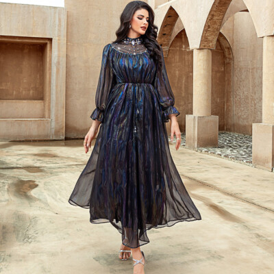 Elegant Women Dubai Long Dress Abaya Kaftan Muslim Robe Evening Gown Arab Turkey | eBay Elegant Women Dubai Long Dress Abaya Kaftan Muslim Robe Evening Gown Arab Turkey | eBay