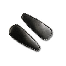Mia Snip Snaps, Metal Snap Hair Clips, Hair Barrettes 3 Inch Black Leather 2pcs