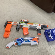 2 IN ONE NERF N-strike B1538 Modulus ECS-10 Blaster and Nerf RoughCut 2x4.