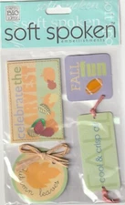 RARE MAMBI Soft Spoken 3D stickers AUTUMN Harvest Theme  90525 Fast FREE Ship!