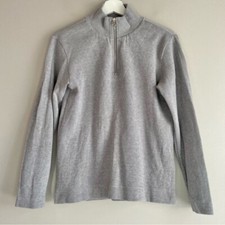 1/4 zip sweater pullover Pendleton gray mens top 100 cotton knit small preppy