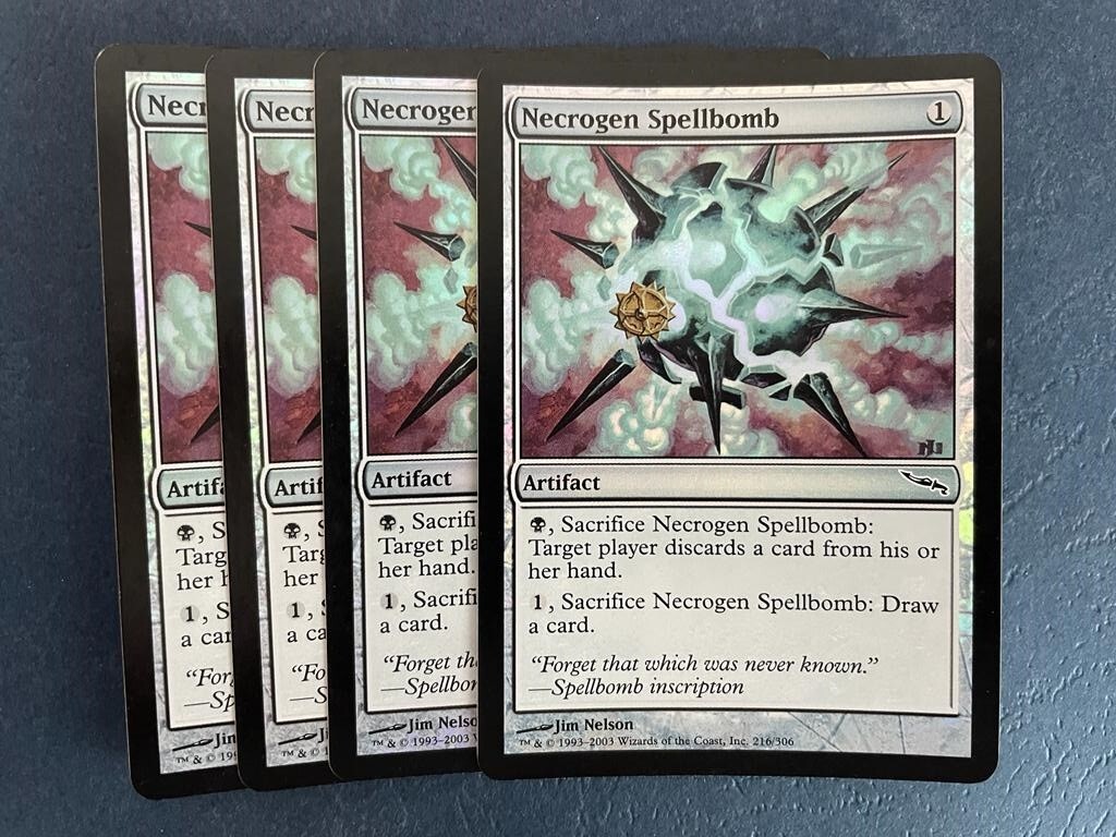 MTG 4X FOIL MIRRODIN NECROGEN SPELLBOMB NM MAGIC THE GATHERING