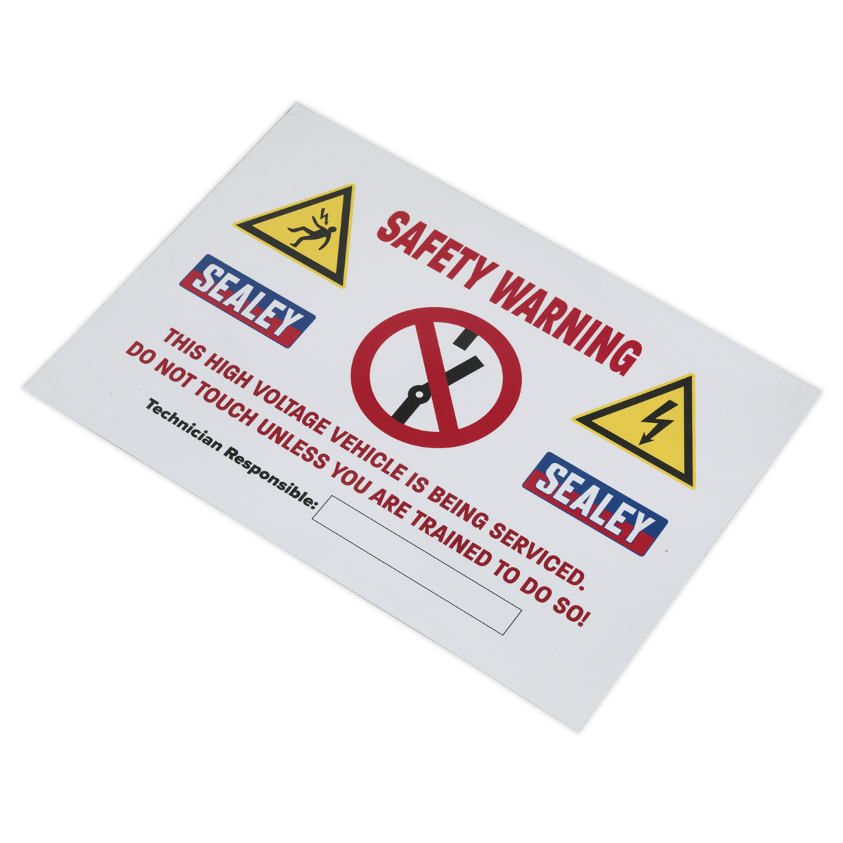 Sealey EV Hybrid Electric Vehicle Garage Workshop Warning Sign At Work Danger...