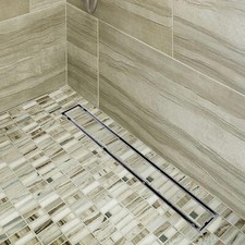 NEW Neodrain 24" ZA3- 24-T02Q OFFSET Linear Drain w/Tile Insert Grate Brushed SS