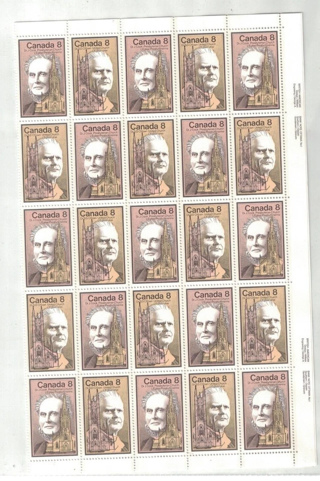 662/663 8¢ Se-Tenant Chown/Cook Full Plate Sheet of 50 VFNH - Image 2 of 2