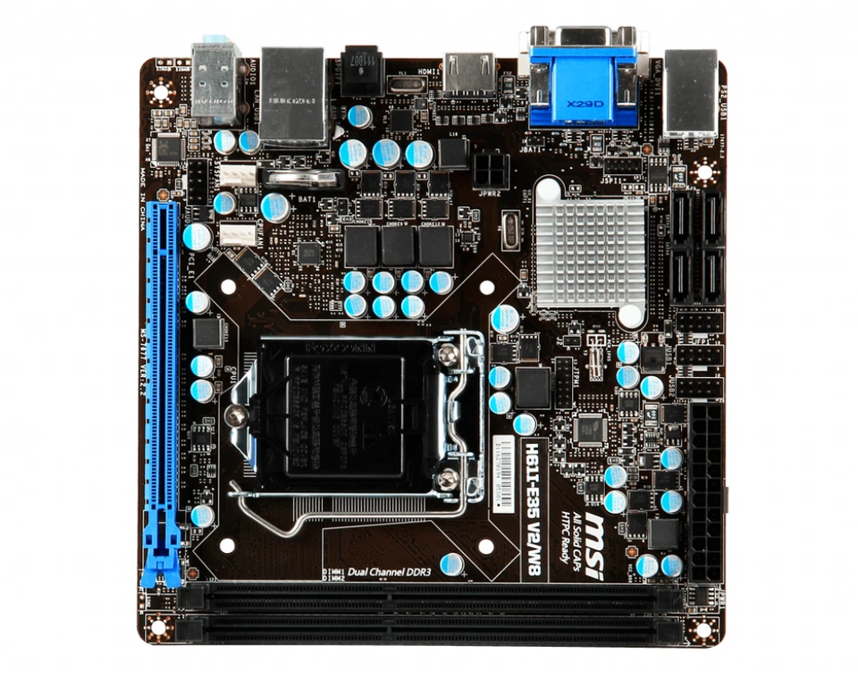 Msi socket lga 1155 ram ddr3 intel h61 scheda madre motherboard mini itx hdmi pc - Immagine 2 di 4