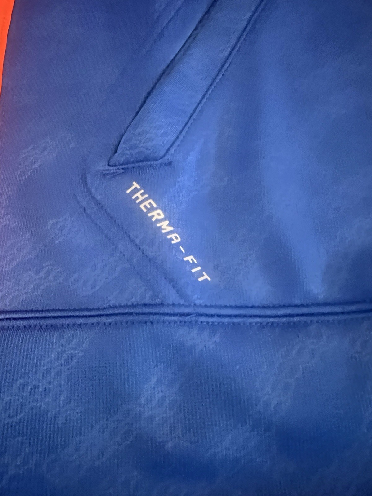 Nike Men's Therma-Fit Hoodie Size L Blue/Orange 535692-462 thumbnail 16