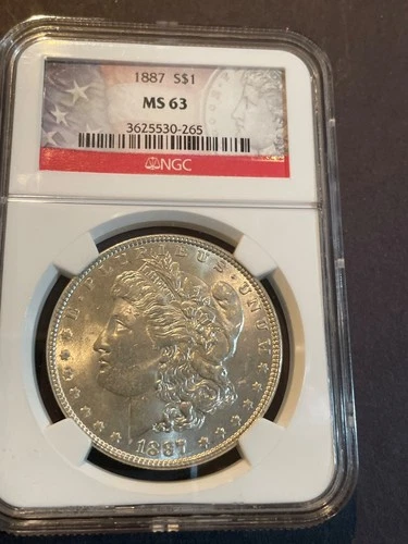 1887 morgan silver dollar ngc ms63