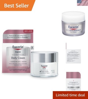 Q10 Anti-Wrinkle Face Cream, Unscented 1.7 Oz for Sensitive Skin Hydration