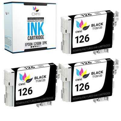 3PK Black T126 Ink Cartridges for Epson 126 Stylus NX330 Workforce 435 520 545