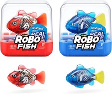 Robo Alive Robo Fish Robotic Swimming Fish Blue  Red by ZURU Water Activated,