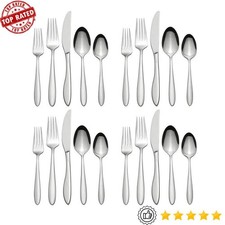 4 Person Stainless Steel Silverware Set 20-Piece Durability Rust Prevention New