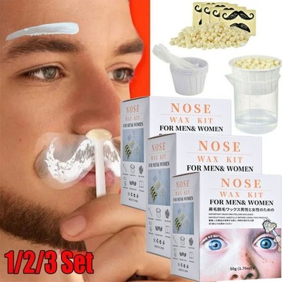 3/2Pack Nose Ear Hair Removal Wax Kit Nostril Painless Remove Easy Nasal Waxing