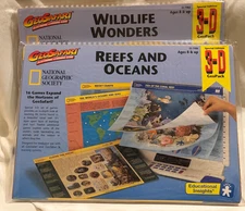 2 GeoSafari National Geographic 3-D GeoPacks EI-7980 EI-7982 Reefs & Wildlife