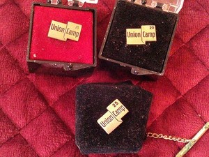 Three Vintage Union Camp 15-20-25 Year Tie Clip 1/10 Gold Field