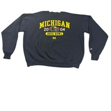 Vintage Michigan Wolverines Sweatshirt Mens XL Navy 2004 Rose Bowl Champion