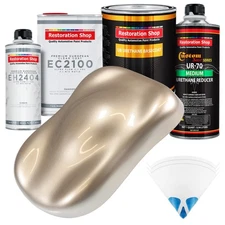Cashmere Gold Metallic Urethane Basecoat Paint Quart Kit & European Clear Coat
