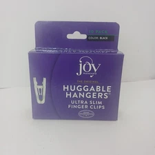 Joy Mangano Original Huggable Hangers Ultra Slim Finger Clips 10pc/Box Black NIB
