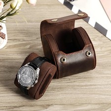 Leather Watch Roll Case Travel Storage Organizer Box Holder Gift For Men Slot