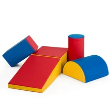 Kids 5-Piece Climb and Crawl Activity Play Set Safe Foam Blocks Soft Climber