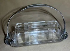 Vintage Hazel Atlas Criss Cross 1/4 Pound Single Stick Butter Dish CARRIER ONLY