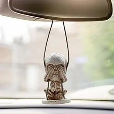 Decoration Car Mirror Hanging Accessories Cool Swinging Skeleton H Color See