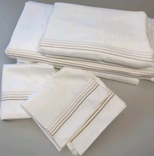 FRETTE HOTEL CRUISE KING 6pc DUVET COVER SHEET SET SHAMS EMBROIDERY ITALY