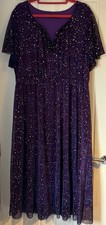 Women’s Purple Sparkle Glitter Dress SHEIN Curve Size 2XL 20 VGC Occasion Party