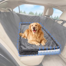 Dog Car Bed, Non-Slip Backseat Extender Pet Mat, Removable Washable Dog Bed f...