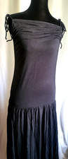 free people dress XL / TG FB beach black ruched stretch maxi sleeveless halter