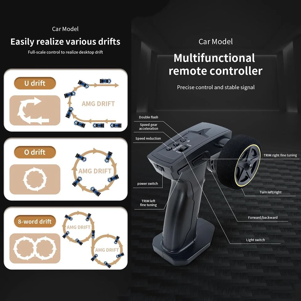 1/43 Mini Gyro RC Drift Car, 2.4G 4WD Full-Proportion RC Electric 15KM/H Raci... - Image 2 of 2