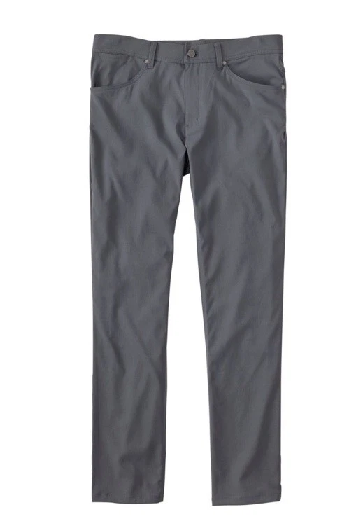 LL Bean Venture Stretch Pants Men 36 X 32 Gray 5 Pocket Performance Hiking Read