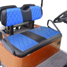 Golf Cart Vinyl Seat Covers - Fits EZGO TXT 1994-2013/RXV 2008 - Blue and Black