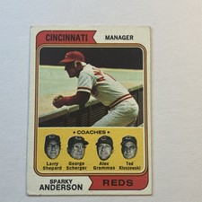 1974 Topps #326 Sparky Anderson Mgr Cincinnati Reds (HOF)
