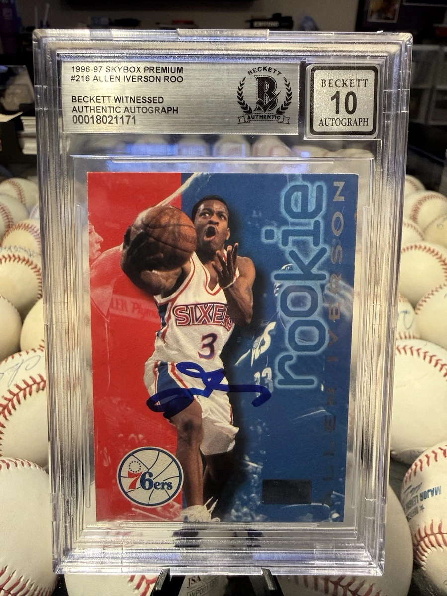 SkyBox Allen Iverson Basketball Autographed Sports Trading Cards