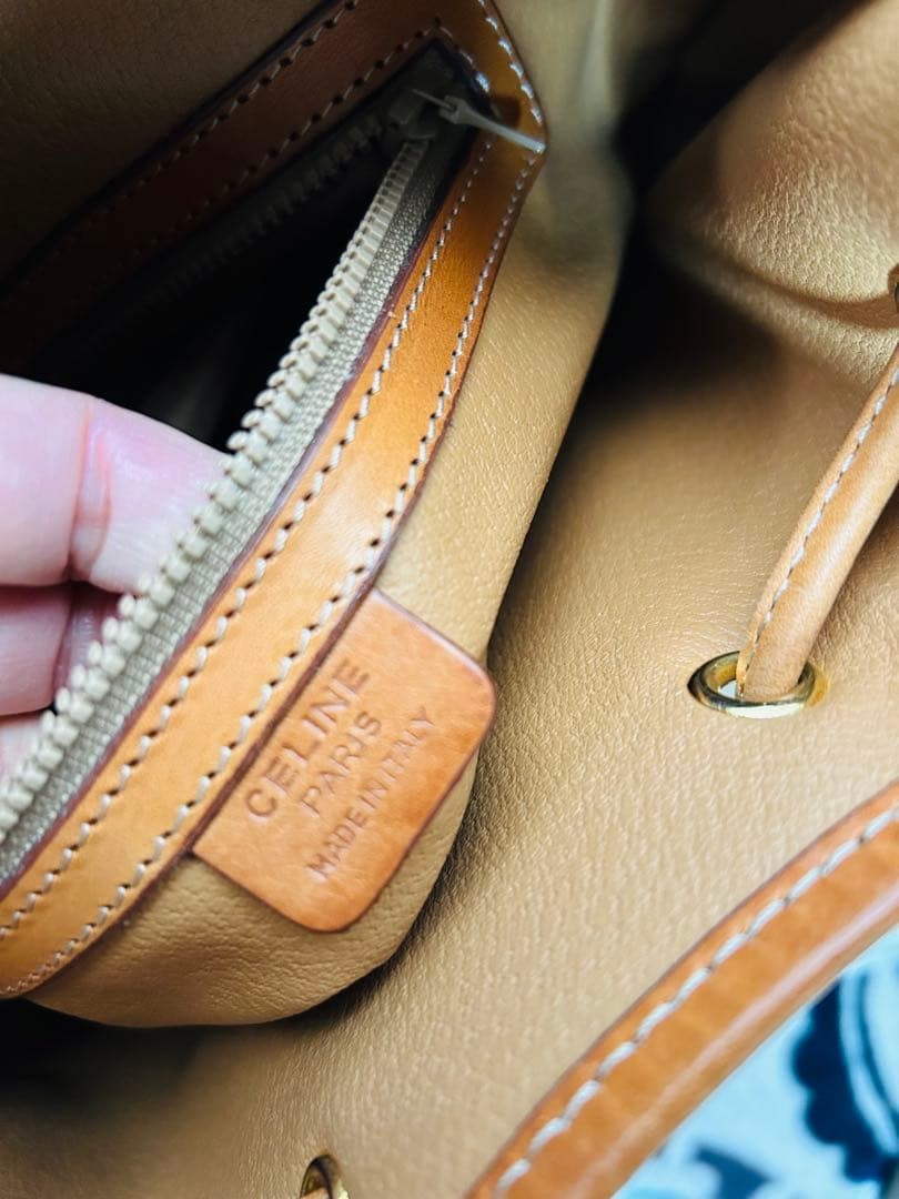 Unused [CELINE] Macadam Pattern Drawstring Should… - image 7