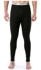 Fruit of the Loom Mens Waffle Thermal Long John Underwear Black Size Medium NWT