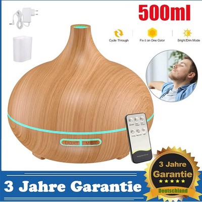 500ML LED Aroma Diffuser Duftöl Luftbefeuchter Air Humidifier Ultraschall mit FB