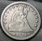 1874-S Seated Liberty Quarter