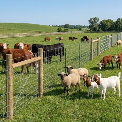 4/5/6ft x 164/328ft Farm Fence Heavy Duty Galvanized Cattle Animals Fence Farm