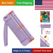 Purple A4 Paper Cutter, 12 Inch Titanium Straight Paper Trimmer with Side Rul...