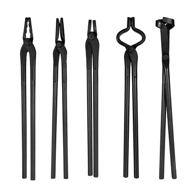 Blacksmith Tongs Tools Set Flat Tongs & Square Jaw Tongs, Bolt Tongs,Blade Tongs