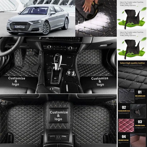 For Audi A8/A8L Car Floor Mats Custom All Weather Waterproof Anti-Slip Carpets - Picture 15 of 32