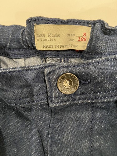 Zara Kids Slim Straight Jeans Stretch Blue Unisex Kids Size 8 21x22 EUC - Picture 5 of 10